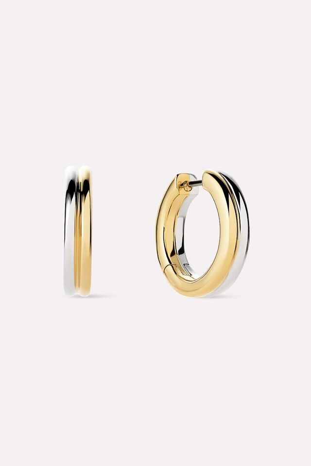 Ana Luisa Asher Two Tone Medium Hoop Earrings #1