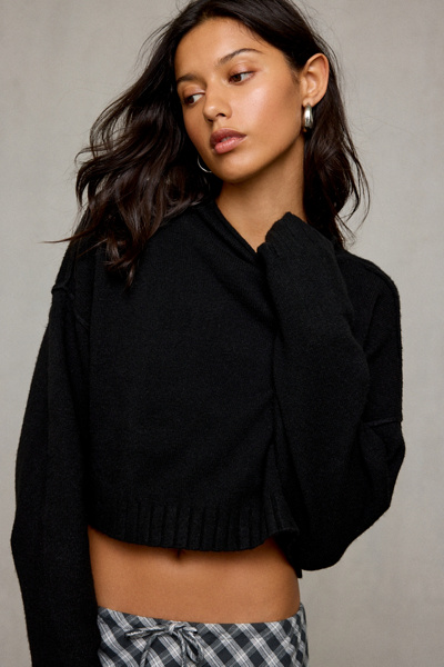 BDG So Soft Rollneck Boxy Pullover Sweater in Black, Women's at Urban Outfitters