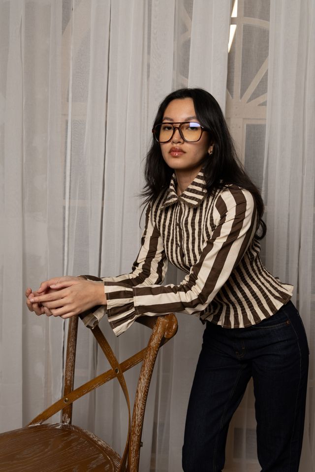 Amy Lynn Yasmine Cotton Stripe Smocked Shirt #2