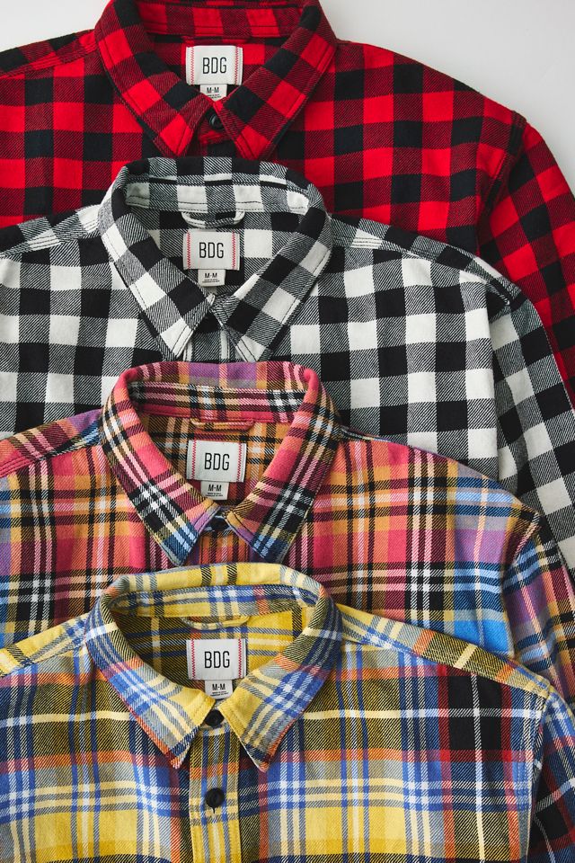 BDG Bright Plaid Flannel Utility Overshirt #4