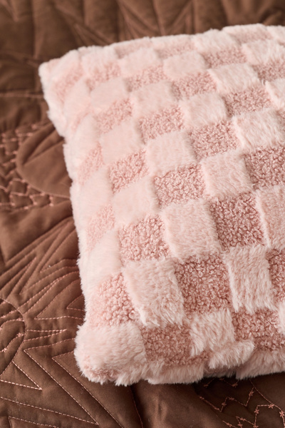 Charli Checkered Fleece Throw Pillow