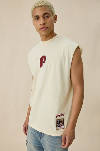 T-shirt sans manches d'entraînement avec logo d'équipe MLB Mitchell & Ness