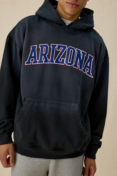 Dark Horse College Logo Graphic Distressed Hoodie Sweatshirt