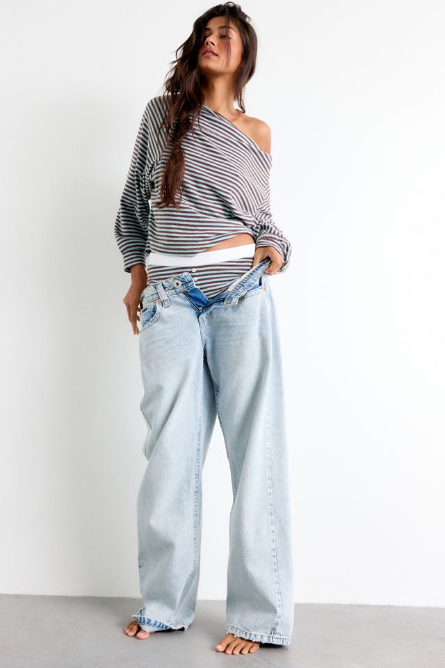 Out From Under All Nighter Striped Off-The-Shoulder Sweatshirt #2