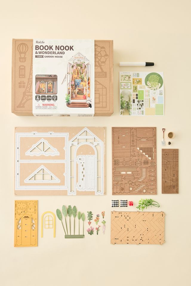 Rolife Holiday Garden House DIY Miniature Book Nook 3D Puzzle Kit #1
