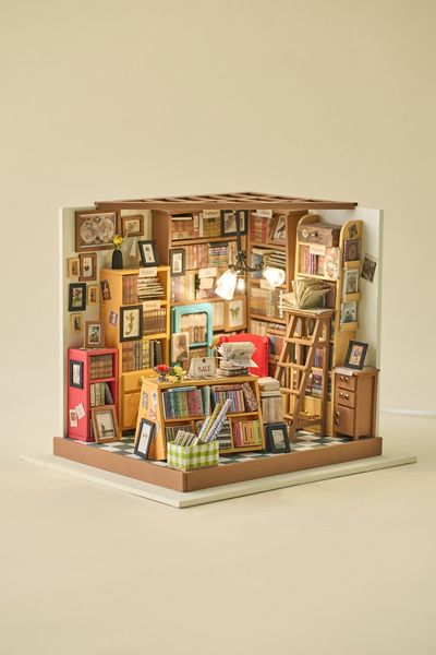 Rolife Sam's Study Library DIY Miniature House 3D Puzzle Kit