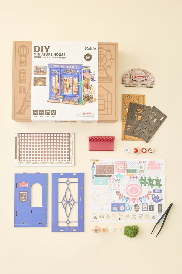 Rolife Leisure Time Tea Room DIY Miniature House 3D Puzzle Kit #1