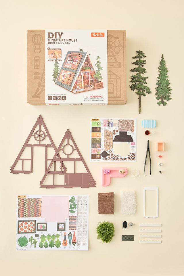 Rolife A-Frame Cabin DIY Miniature House 3D Puzzle Kit #1