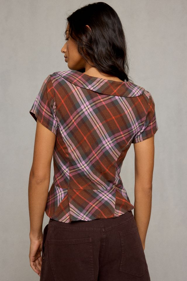 Chemise boutonnée à manches courtes et basque Bianca BDG #3