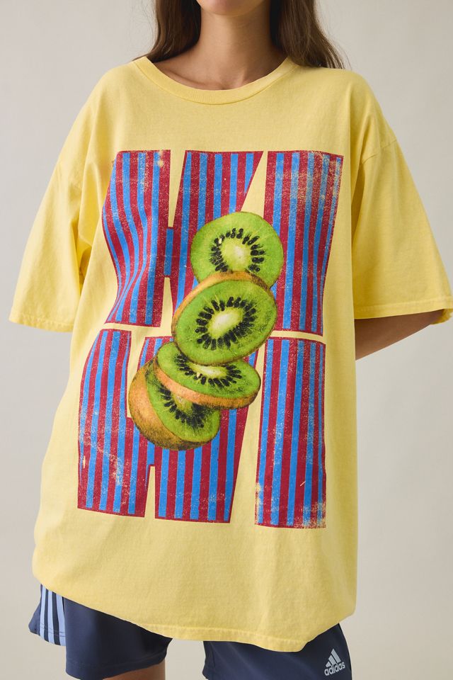 Robe t-shirt surdimensionnée en coton à motif kiwi #3