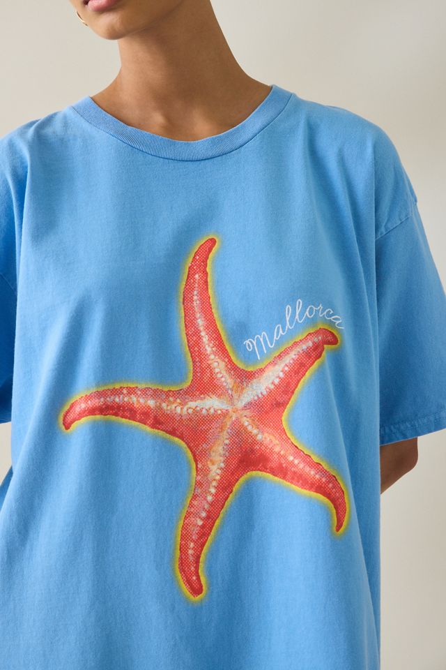 Mallorca Starfish Graphic Oversized T-Shirt Dress #1