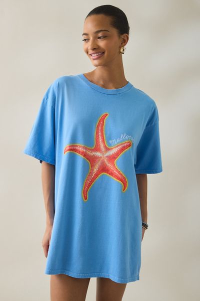 Mallorca Starfish Graphic Oversized T-Shirt Dress