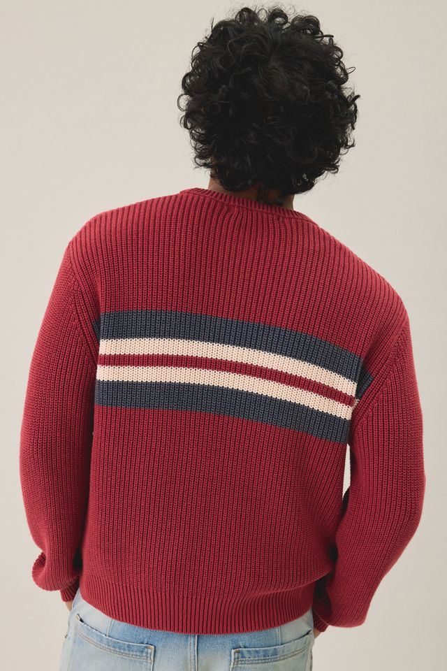 UO Striped Acid Wash Crew Neck Sweater #1