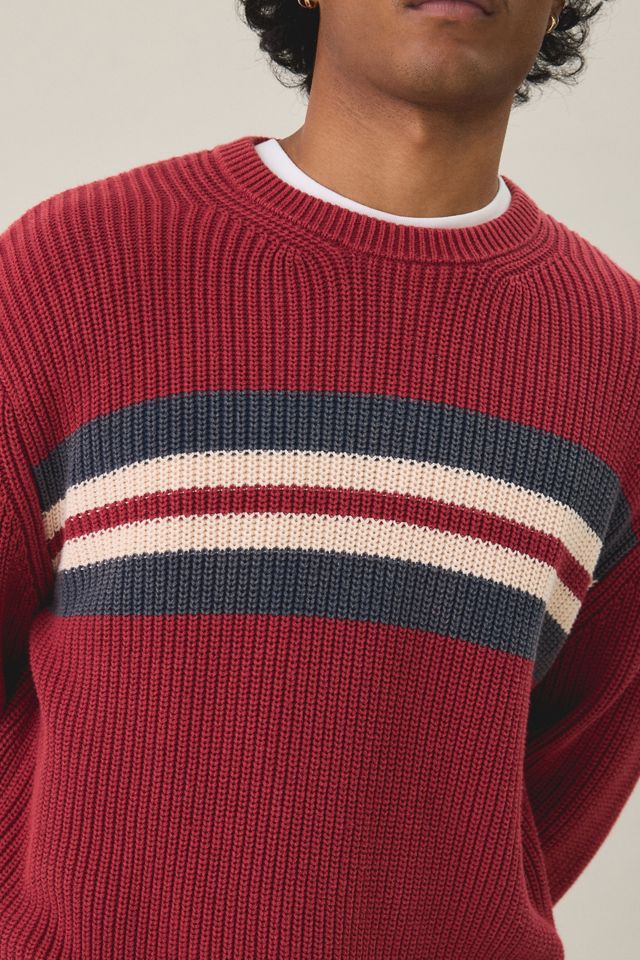 UO Striped Acid Wash Crew Neck Sweater #2