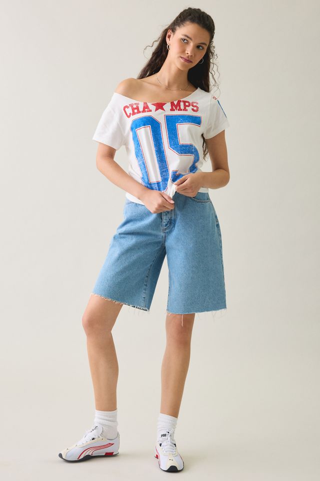 Champs Graphic Slash Neck Off-The-Shoulder Tee #1