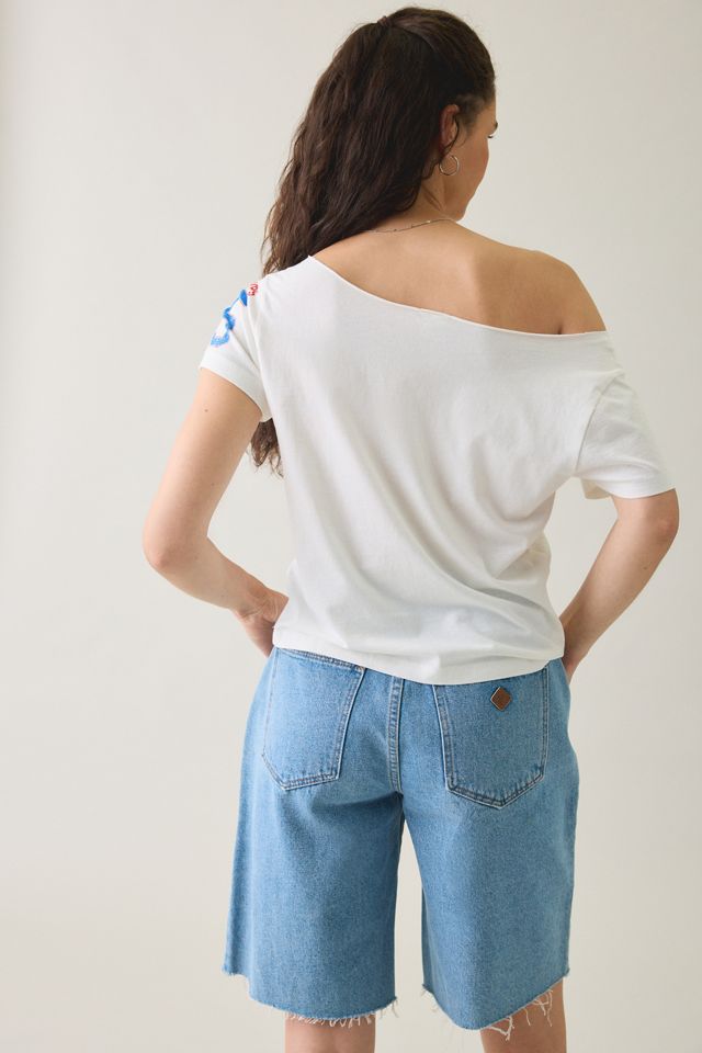 Champs Graphic Slash Neck Off-The-Shoulder Tee #4