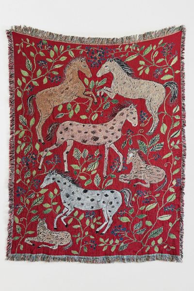 Olivia Wendel Blueberry Horses Blanket