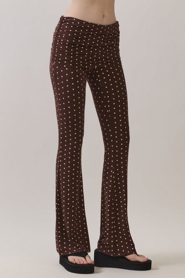 Personal Code Polka Dot Print Foldover Flare Pants #2