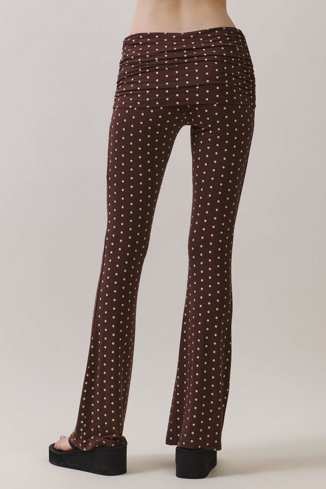 Personal Code Polka Dot Print Foldover Flare Pants #3