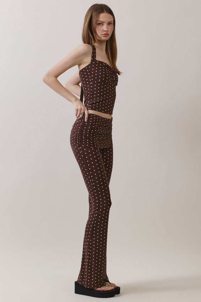Personal Code Polka Dot Print Halter Crop Top #2