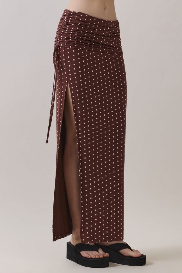 Personal Code Polka Dot Foldover Maxi Skirt #1