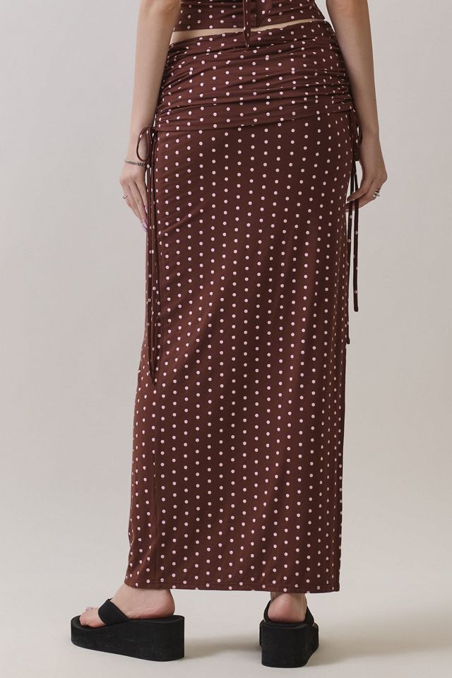 Personal Code Polka Dot Foldover Maxi Skirt #3