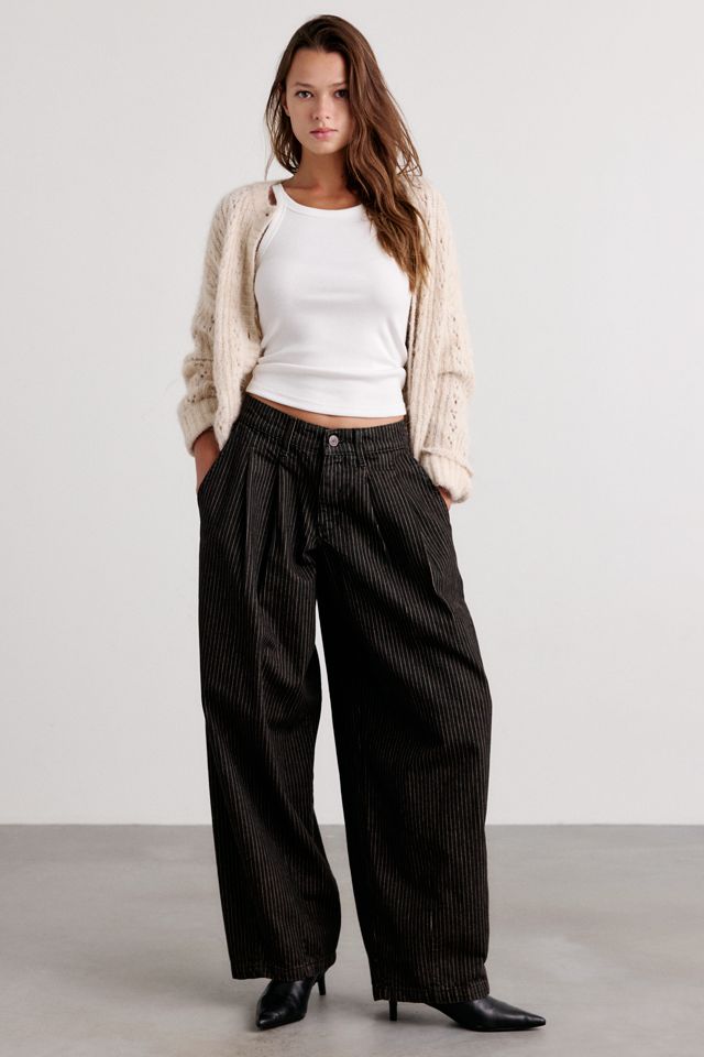 BDG Jax Printed Pleated Cocoon Low-Rise Jeans #1