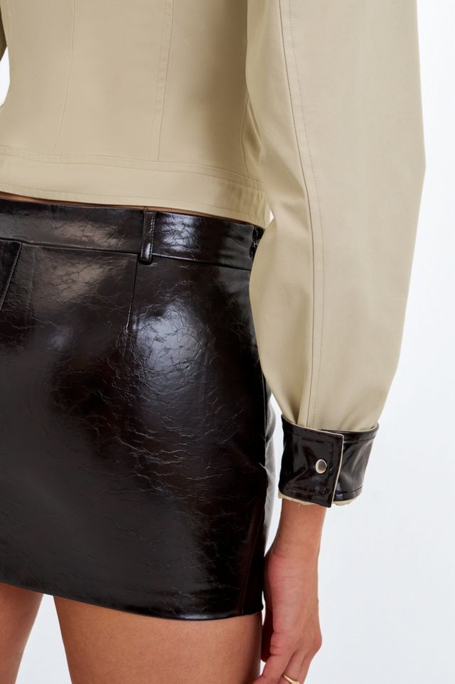 Miss Circle Vivian Faux Leather Low-Rise Mini Skirt #2