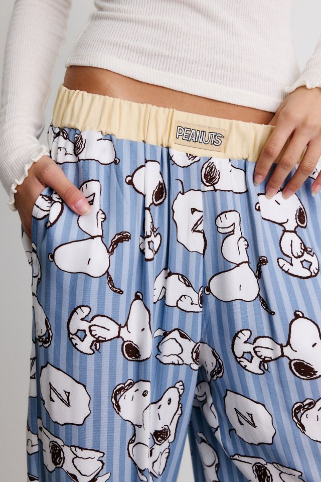 Snoopy Pinstripe Print Jersey Knit PJ Pants #2