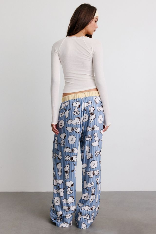 Snoopy Pinstripe Print Jersey Knit PJ Pants #3