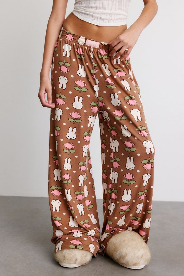 Miffy Floral Print Jersey Knit PJ Pants #1