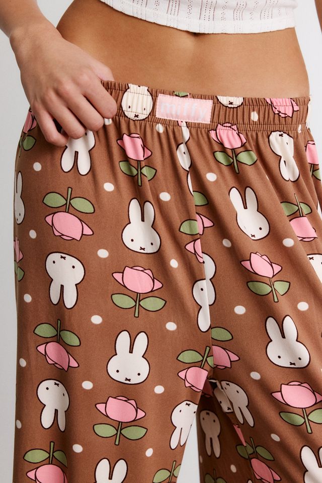 Miffy Floral Print Jersey Knit PJ Pants #2