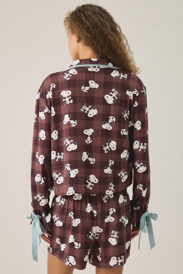 Snoopy Bow Detail Plaid 2-Piece PJ Set #3