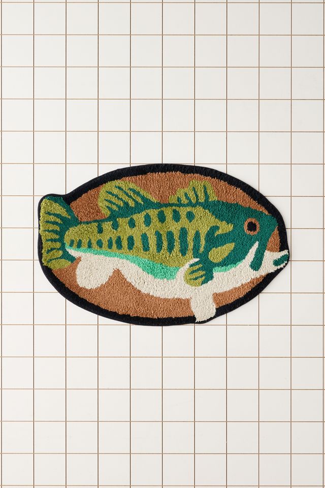 Tapis de bain ovale touffeté à plaque Bass #1