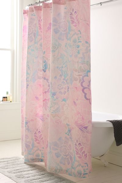 Enisa Floral Patterned Shower Curtain