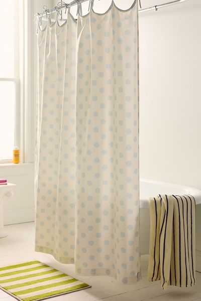 Scalloped Tie-Top Shower Curtain