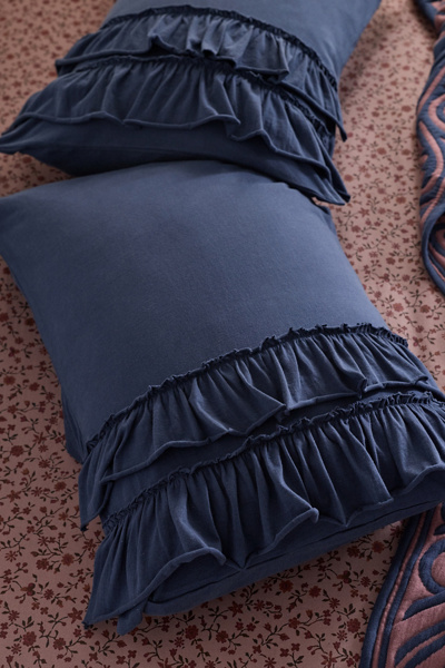 Ruffle Edge Soft Tee Jersey Sham Set