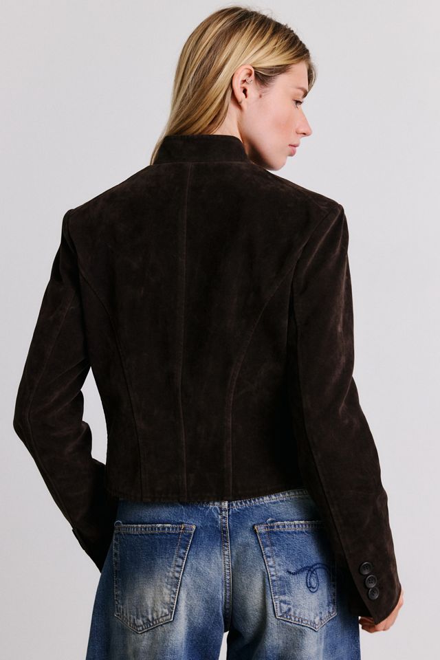 Veste UO Brody asymétrique à col cheminée en faux suède #3