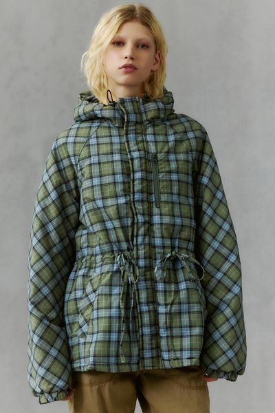 Kimchi Blue Ottilie Check Cinched Windbreaker Jacket