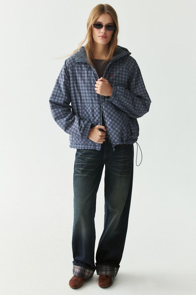 iets frans… Codi Check Reversible Funnel Neck Windbreaker Jacket #1