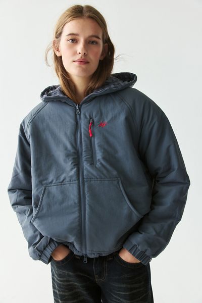 iets frans… Codi Check Reversible Funnel Neck Windbreaker Jacket
