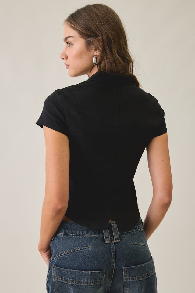 BDG Tori Short Sleeve Frog Button-Down Shirt #3
