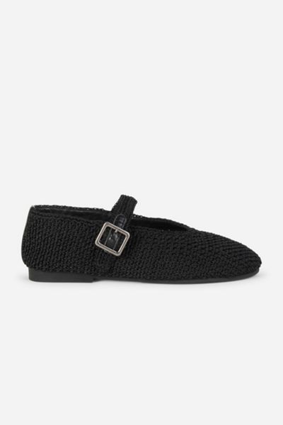 Intentionally Blank Kail Knit Woven Mary Jane Flat
