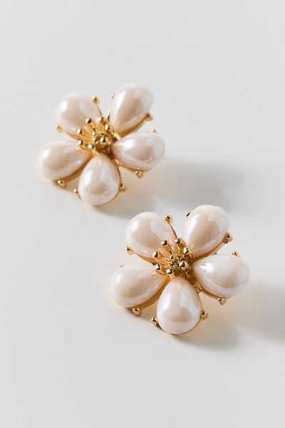 Pearl Petal Flower Earrings