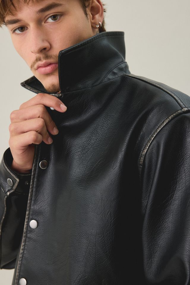 BDG Faux Leather Coaches Jacket #1