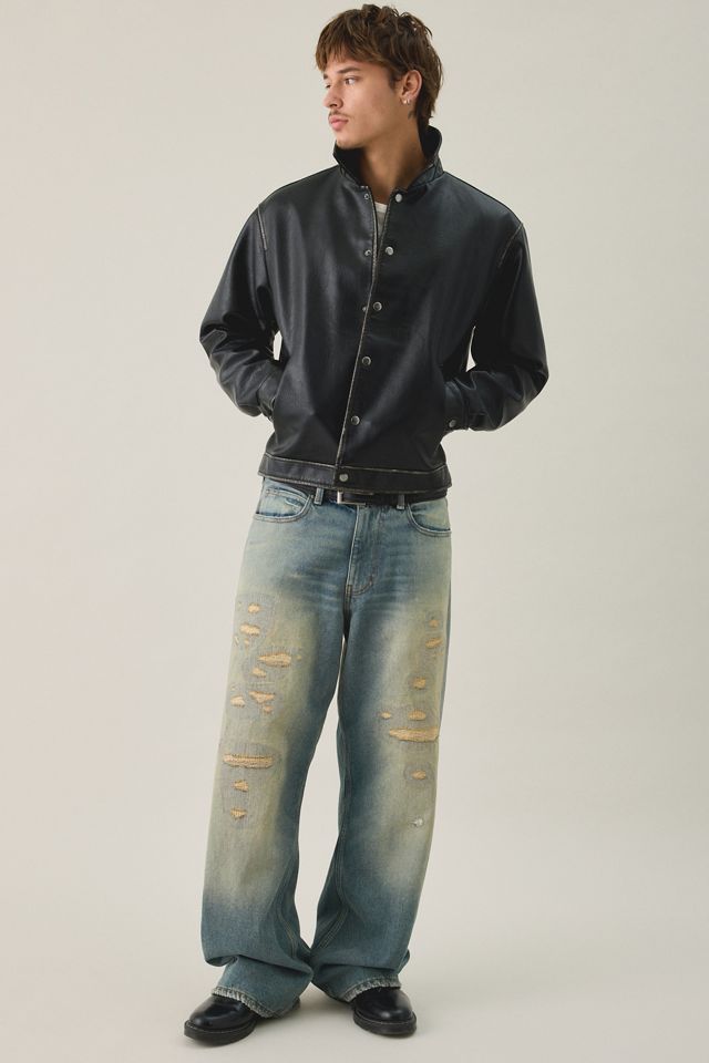 BDG Faux Leather Coaches Jacket #3