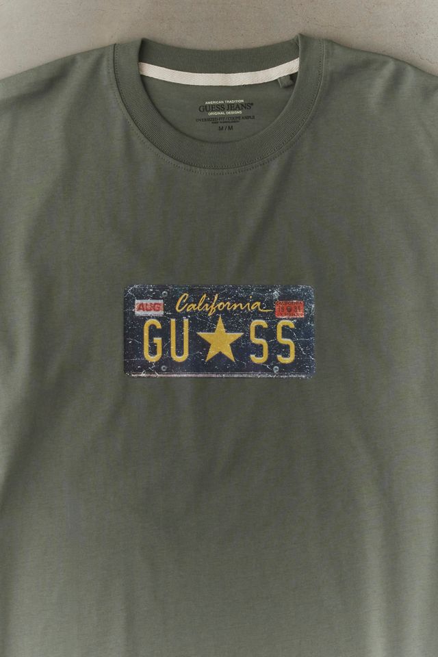 GUESS JEANS License Plate Graphic Oversized Tee #1