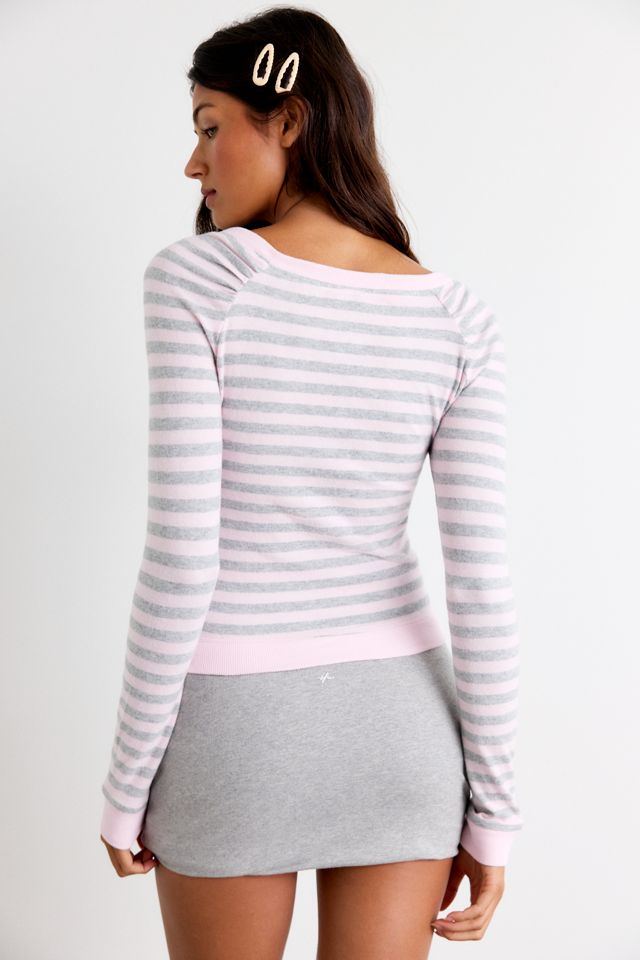 Out From Under All Nighter Striped Long Sleeve Henley Tee #3