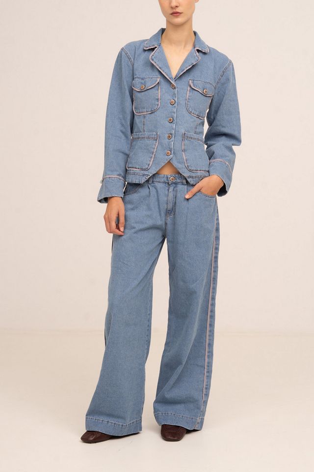Carmen Says Flash Denim Wide Leg Denim Pants #1