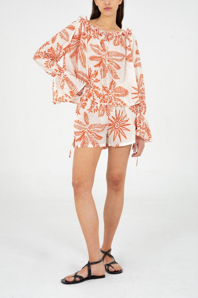 Carmen Says Cyrus Palm-Printed Top #1